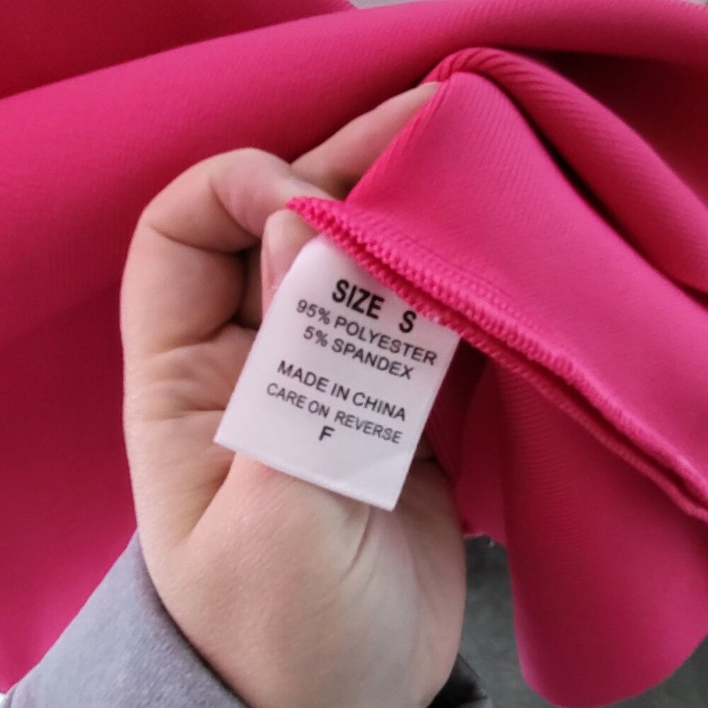 Hot Pink Ruffle Sleeves Open Back Dress Small Barbie Valentines Date Hoco Party - Picture 5 of 8